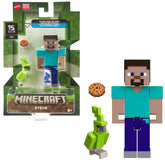 Mattel Minecraft Vanilla Steve Action Figure with Parrot 3.25 Inch for Ages 6+